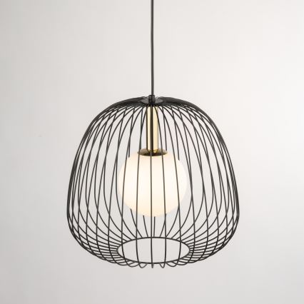 Lampadario a sospensione con filo BELL 1xG9/12W/230V diametro 33 cm nero/oro