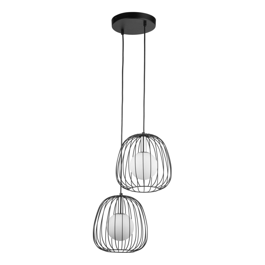 Lampadario a sospensione con filo BELL 2xG9/12W/230V nero/cromo lucido