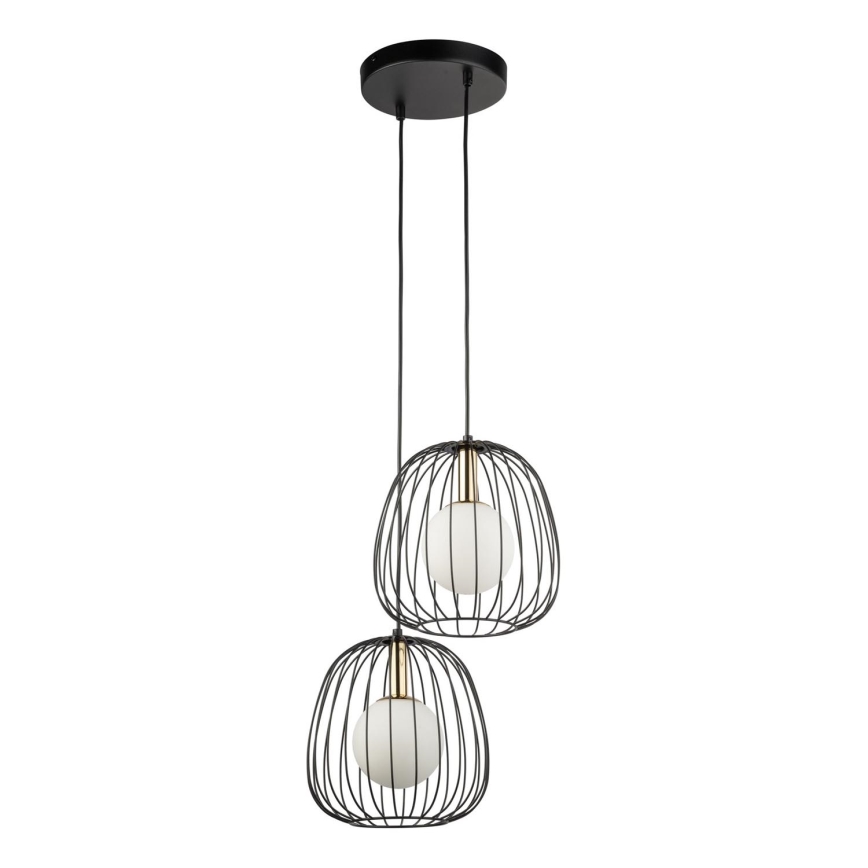 Lampadario a sospensione con filo BELL 2xG9/12W/230V nero/oro