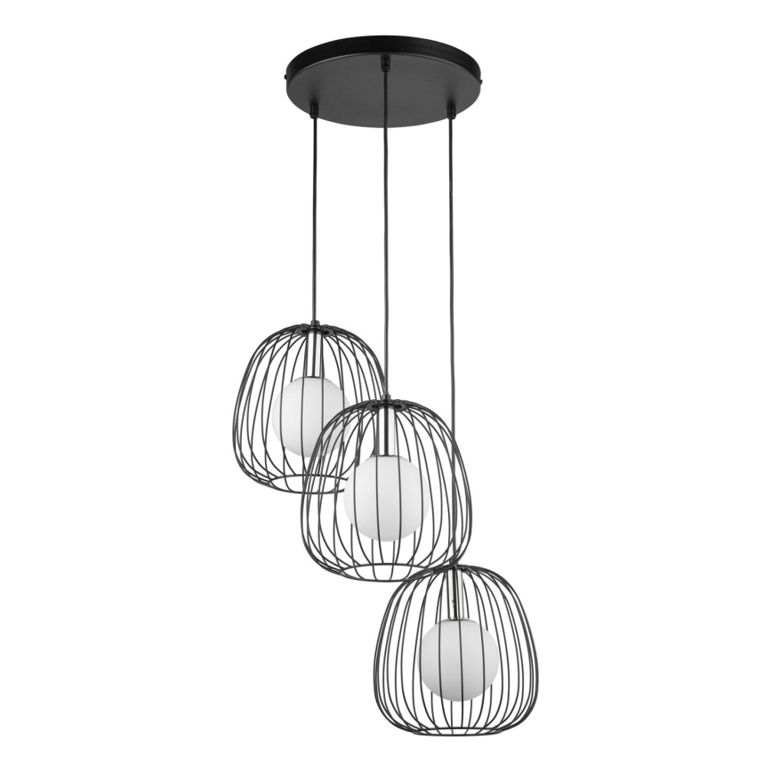 Lampadario a sospensione con filo BELL 3xG9/12W/230V nero/cromo lucido