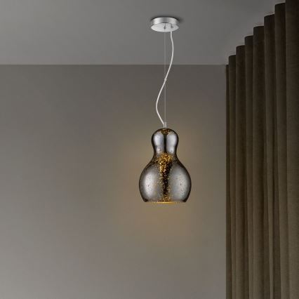 Lampadario a sospensione con filo BELLO 1xE27/40W/230V diametro 21 cm cromo