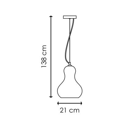 Lampadario a sospensione con filo BELLO 1xE27/40W/230V diametro 21 cm cromo