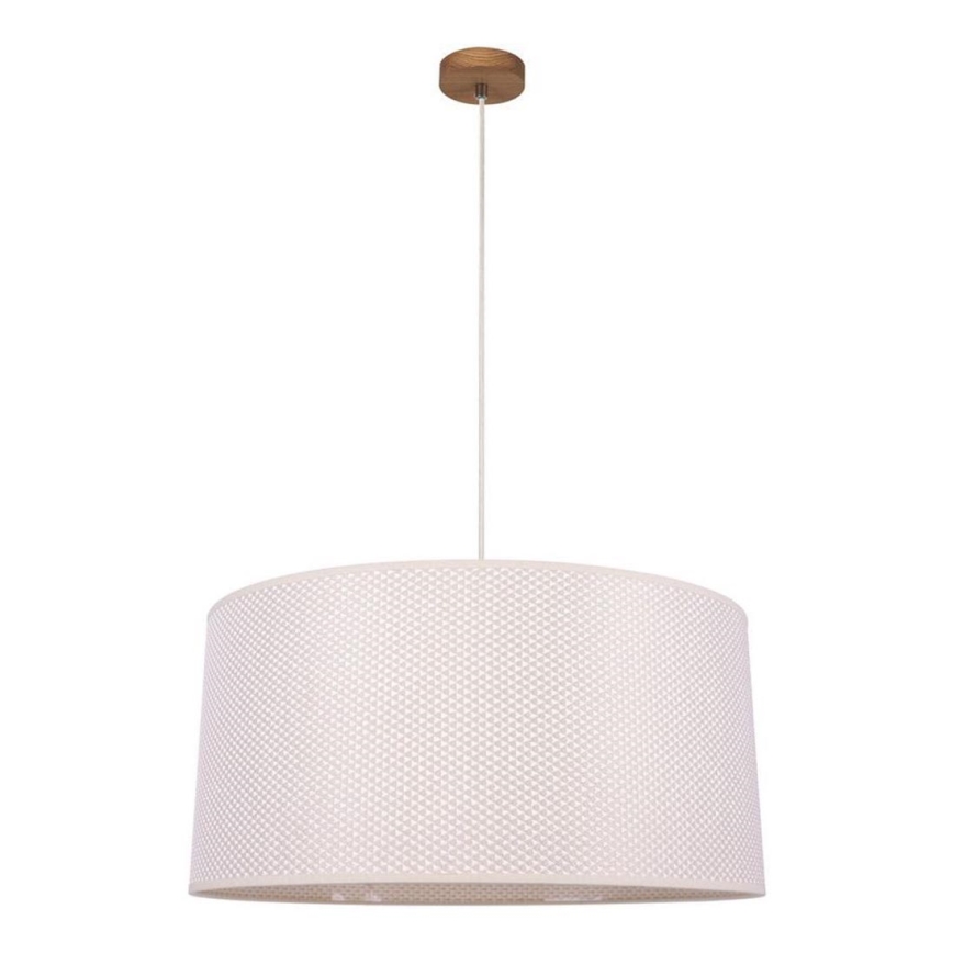 Lampadario a sospensione con filo BENITA 1xE27/40W/230V color crema/quercia