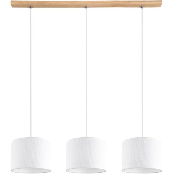 Lampadario a sospensione con filo BENITA 3xE27/40W/230V bianco/quercia
