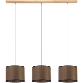 Lampadario a sospensione con filo BENITA 3xE27/40W/230V marrone/quercia