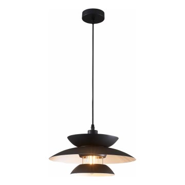 Lampadario a sospensione con filo BERIT 1xE27/20W/230V nero