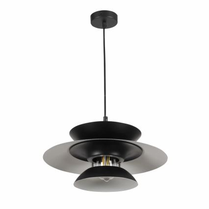 Lampadario a sospensione con filo BERIT 1xE27/20W/230V nero