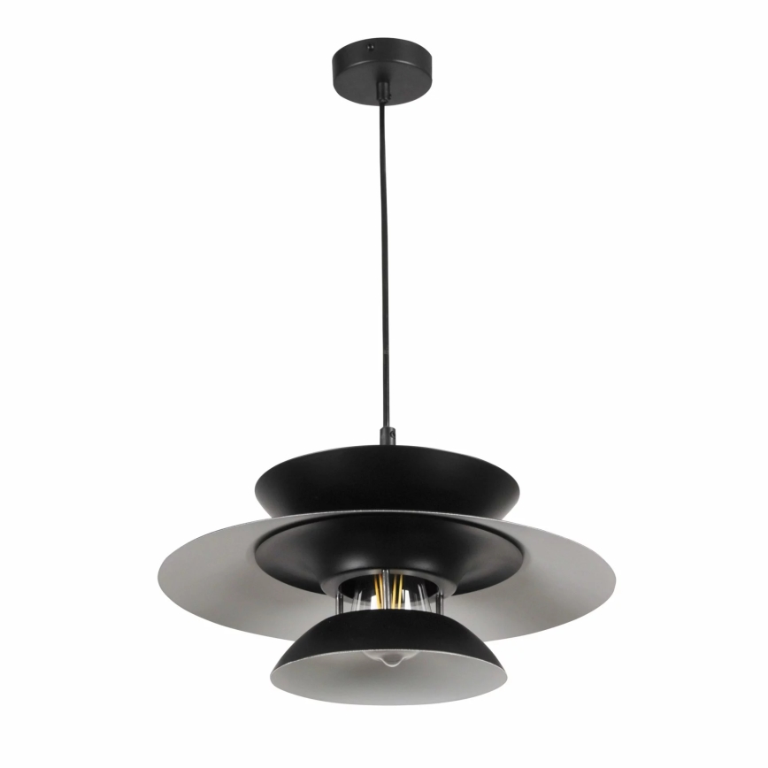 Lampadario a sospensione con filo BERIT 1xE27/20W/230V nero