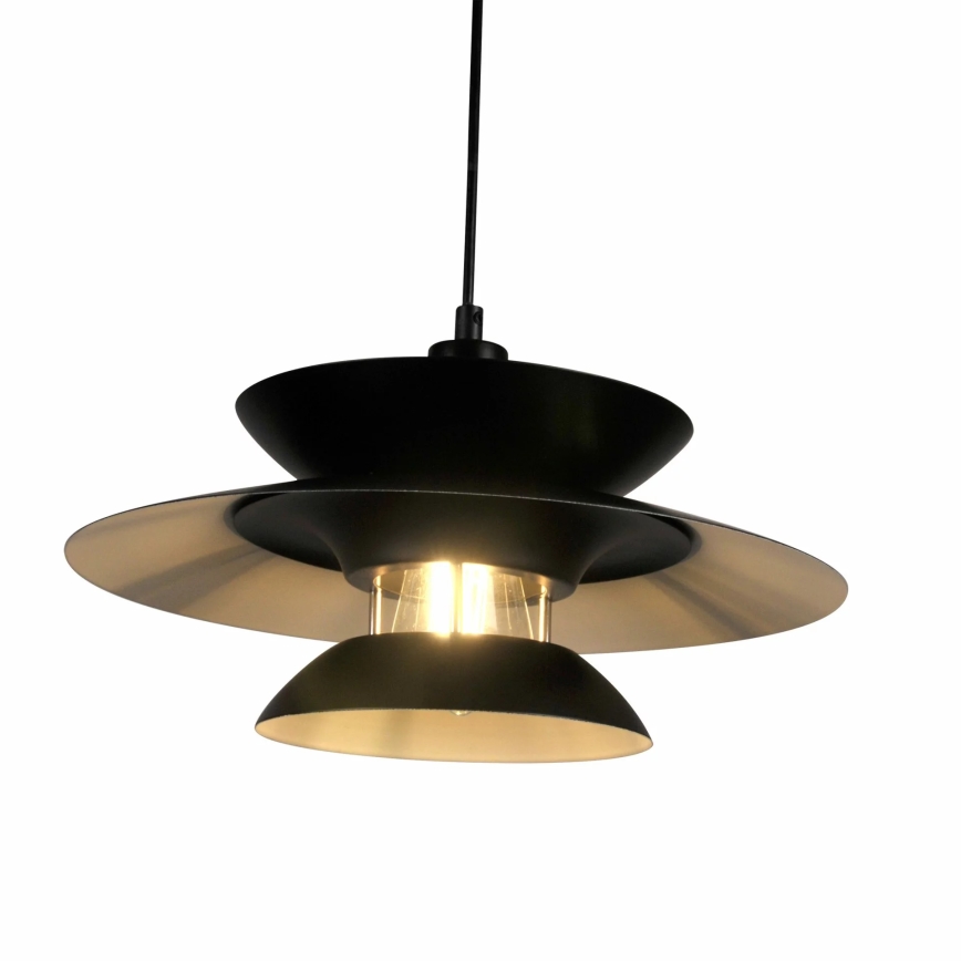 Lampadario a sospensione con filo BERIT 1xE27/20W/230V nero