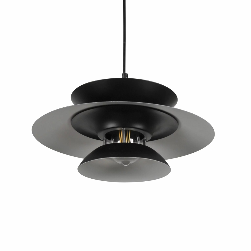 Lampadario a sospensione con filo BERIT 1xE27/20W/230V nero