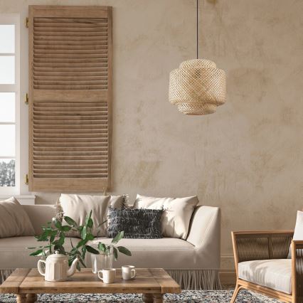 Lampadario a sospensione con filo BERTA 1xE27/20W/230V diametro 40 cm bambù