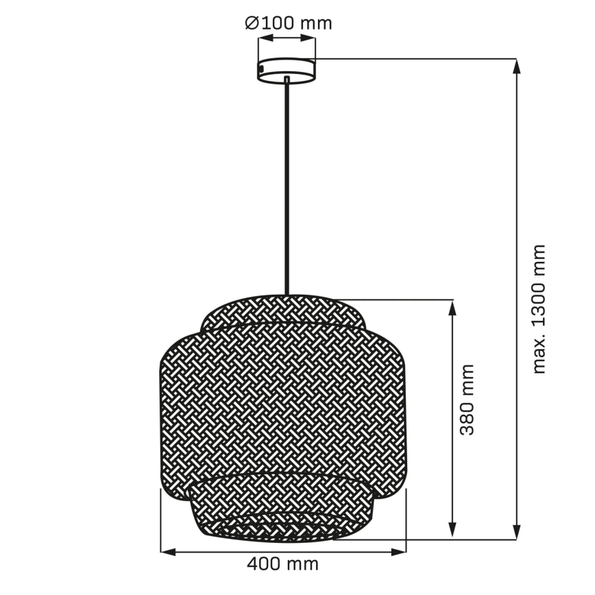 Lampadario a sospensione con filo BERTA 1xE27/20W/230V diametro 40 cm bambù