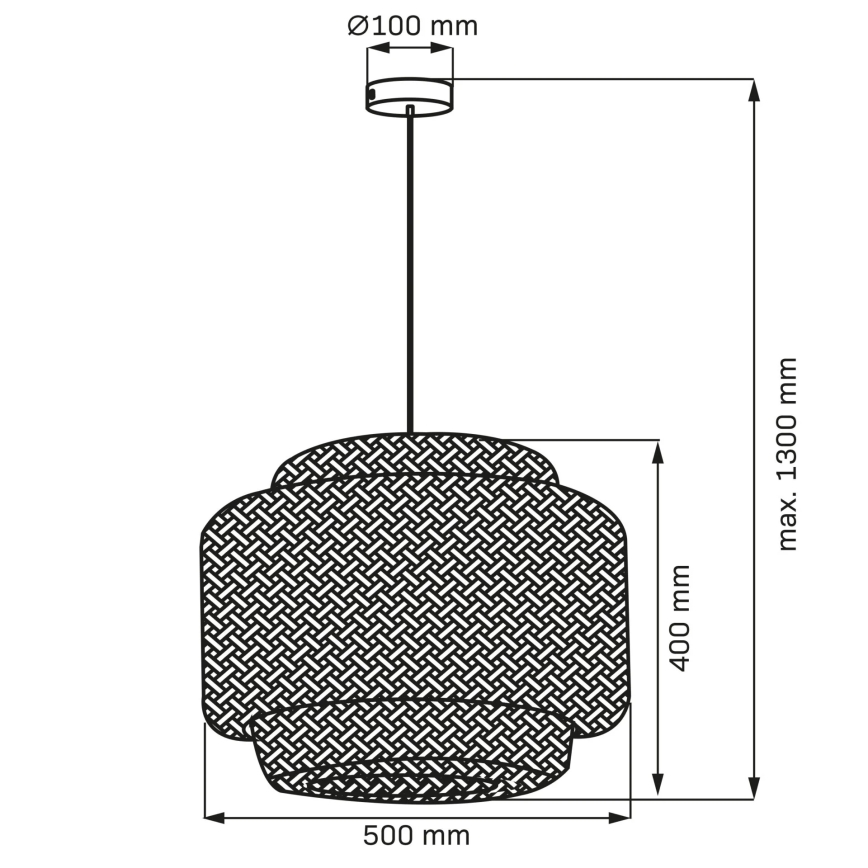 Lampadario a sospensione con filo BERTA 1xE27/20W/230V diametro 50 cm bambù