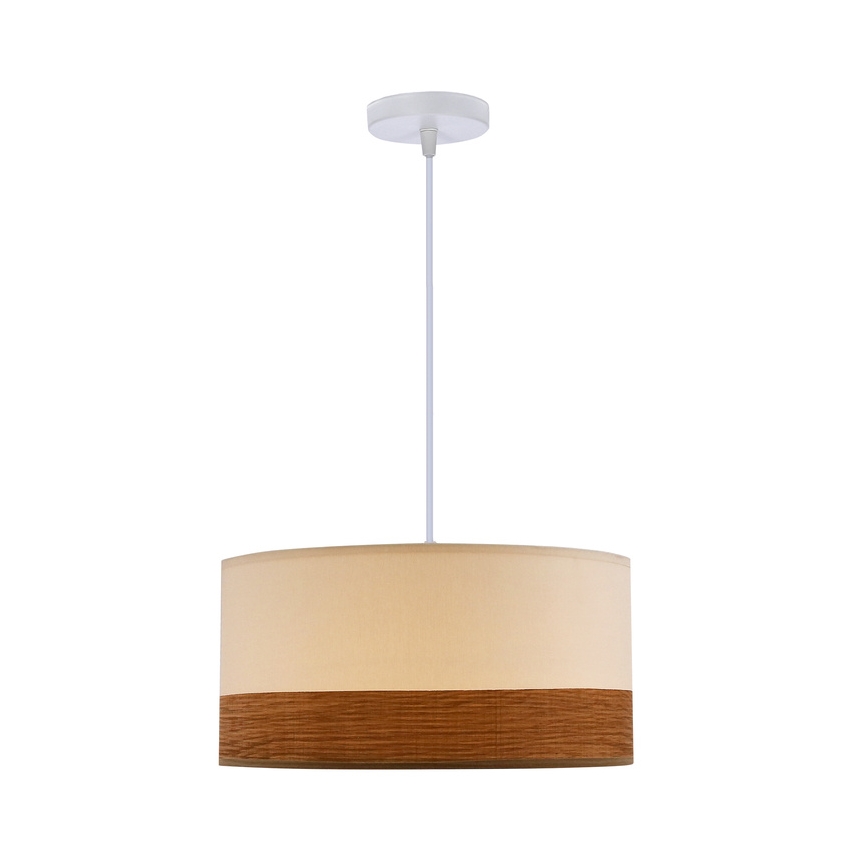 Lampadario a sospensione con filo BIANCO 1xE27/40W/230V bianco/marrone