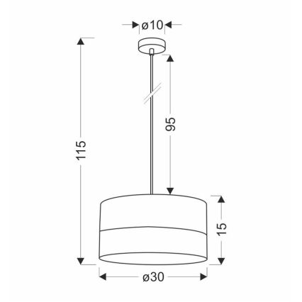 Lampadario a sospensione con filo BIANCO 1xE27/40W/230V bianco/marrone