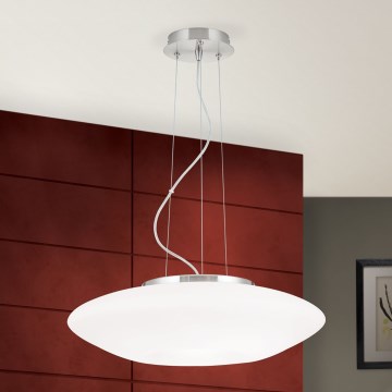 Lampadario a sospensione con filo BLANC 2xE27/60W/230V diametro 49 cm cromo opaco
