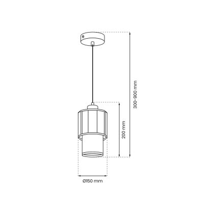 Lampadario a sospensione con filo BLANCO 1xE27/60W/230V bianco