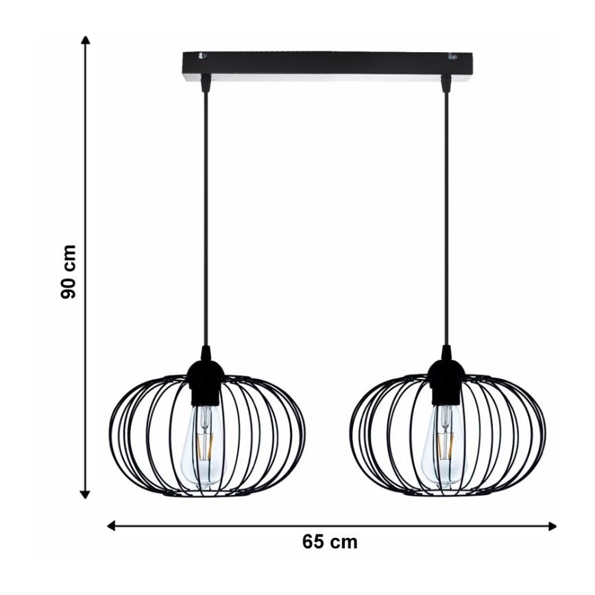Lampadario a sospensione con filo BOCCA 2xE27/60W/230V