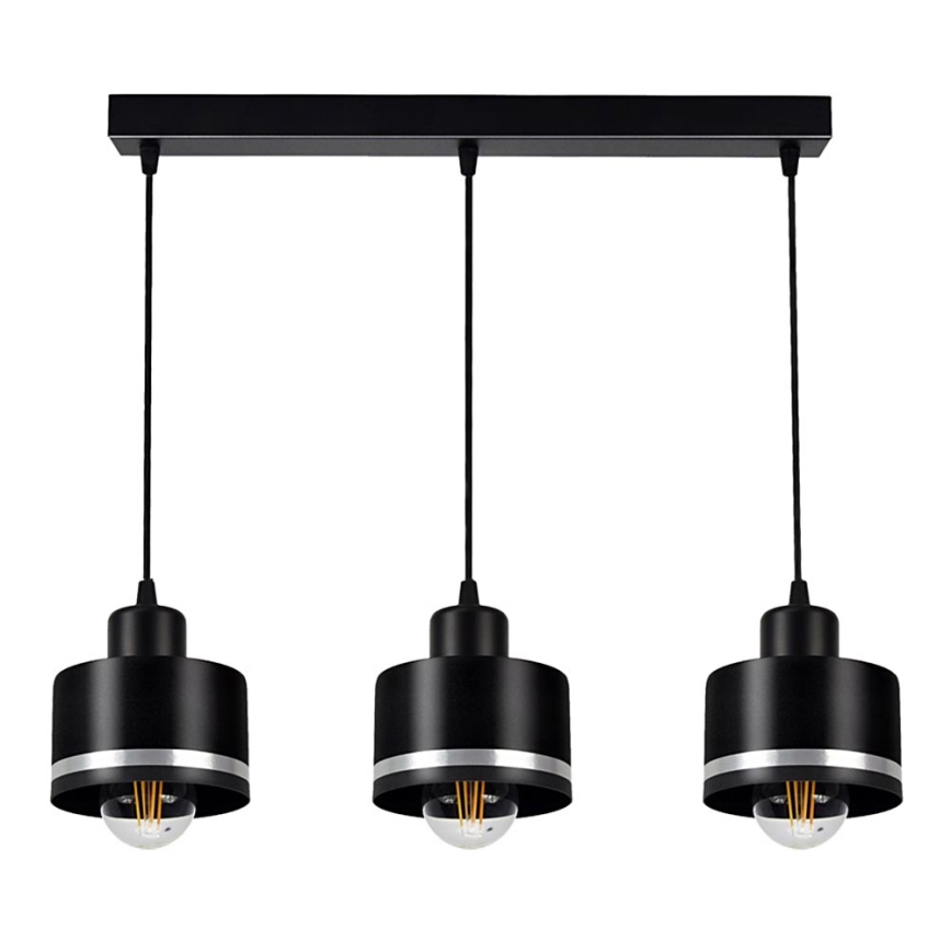 Lampadario a sospensione con filo BODO SILVER 3xE27/60W/230V