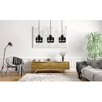 Lampadario a sospensione con filo BODO SILVER 3xE27/60W/230V