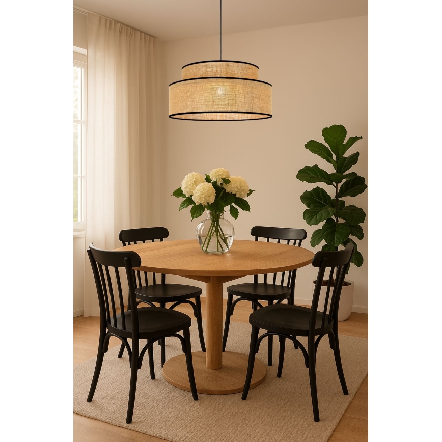 Lampadario a sospensione con filo BOHO 1xE27/60W/230V beige