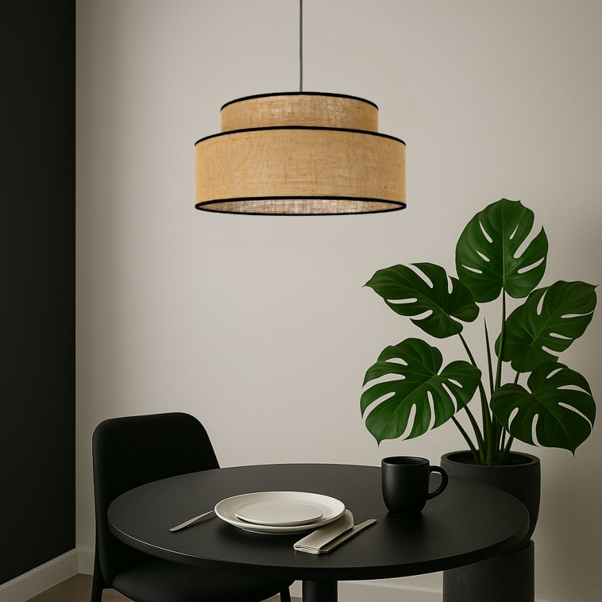 Lampadario a sospensione con filo BOHO 1xE27/60W/230V beige