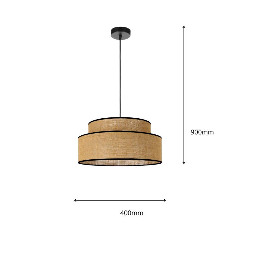 Lampadario a sospensione con filo BOHO 1xE27/60W/230V beige