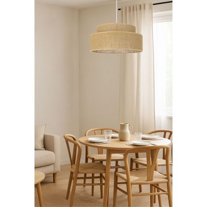 Lampadario a sospensione con filo BOHO 1xE27/60W/230V beige