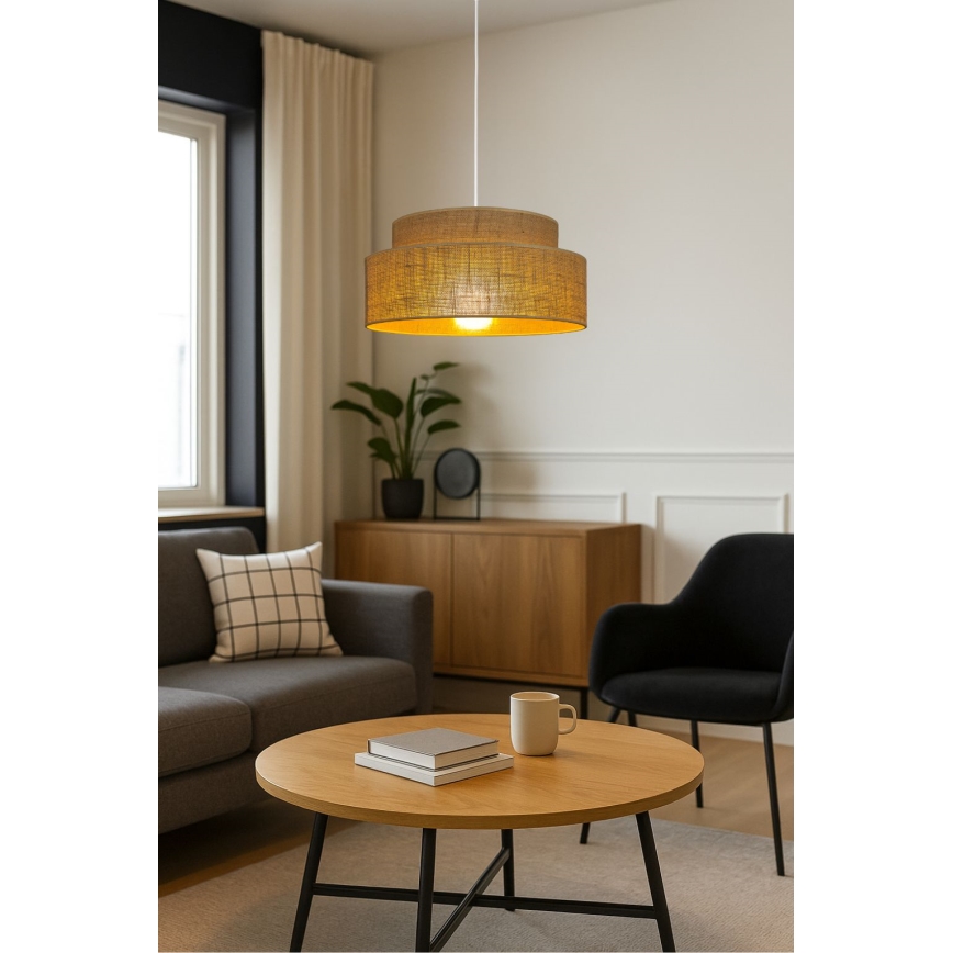 Lampadario a sospensione con filo BOHO 1xE27/60W/230V beige