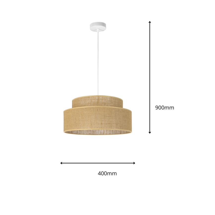 Lampadario a sospensione con filo BOHO 1xE27/60W/230V beige