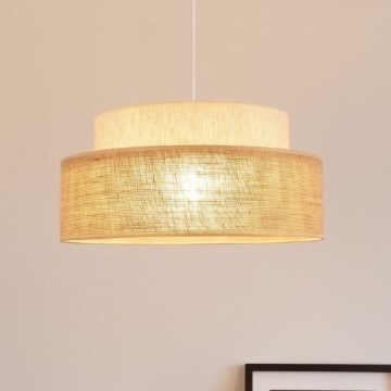 Lampadario a sospensione con filo BOHO 1xE27/60W/230V bianco/beige
