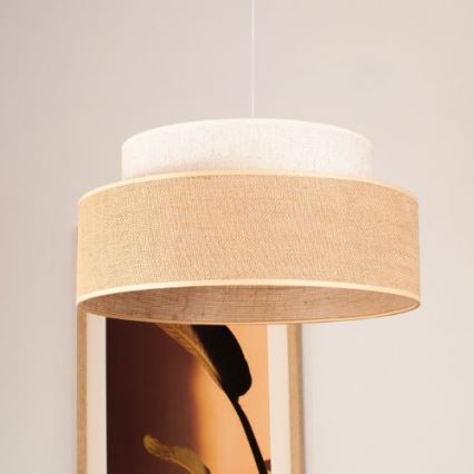 Lampadario a sospensione con filo BOHO 1xE27/60W/230V bianco/beige