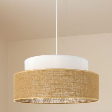 Lampadario a sospensione con filo BOHO 1xE27/60W/230V bianco/beige