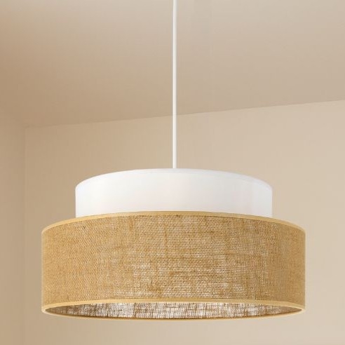 Lampadario a sospensione con filo BOHO 1xE27/60W/230V bianco/beige