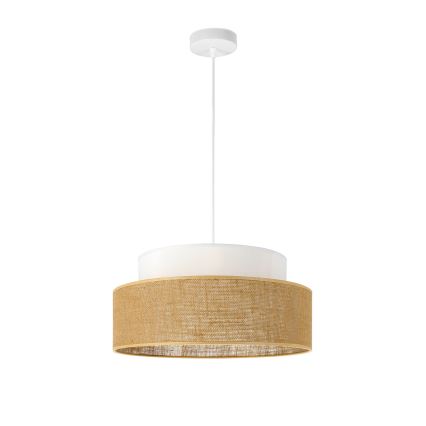 Lampadario a sospensione con filo BOHO 1xE27/60W/230V bianco/beige