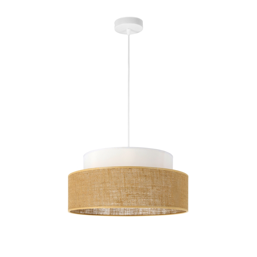 Lampadario a sospensione con filo BOHO 1xE27/60W/230V bianco/beige