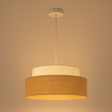 Lampadario a sospensione con filo BOHO 1xE27/60W/230V diametro 40 cm color crema/beige