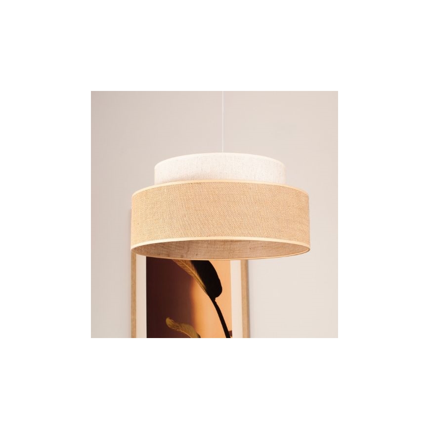 Lampadario a sospensione con filo BOHO 1xE27/60W/230V diametro 40 cm color crema/beige
