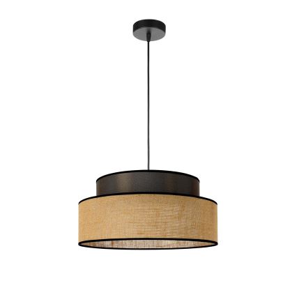 Lampadario a sospensione con filo BOHO 1xE27/60W/230V diametro 40 cm marrone/beige
