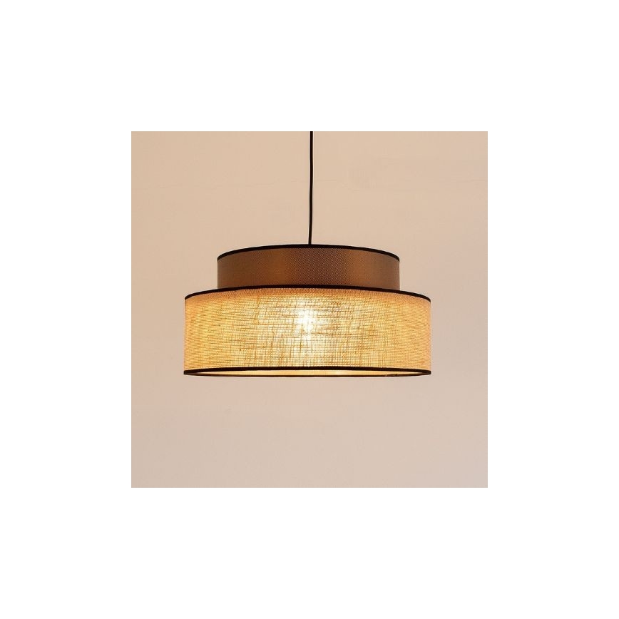 Lampadario a sospensione con filo BOHO 1xE27/60W/230V diametro 40 cm marrone/beige