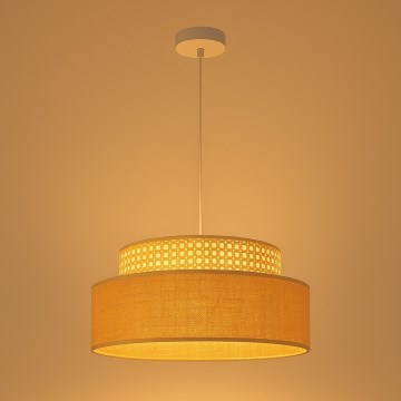 Lampadario a sospensione con filo BOHO 1xE27/60W/230V diametro 40 cm rattan