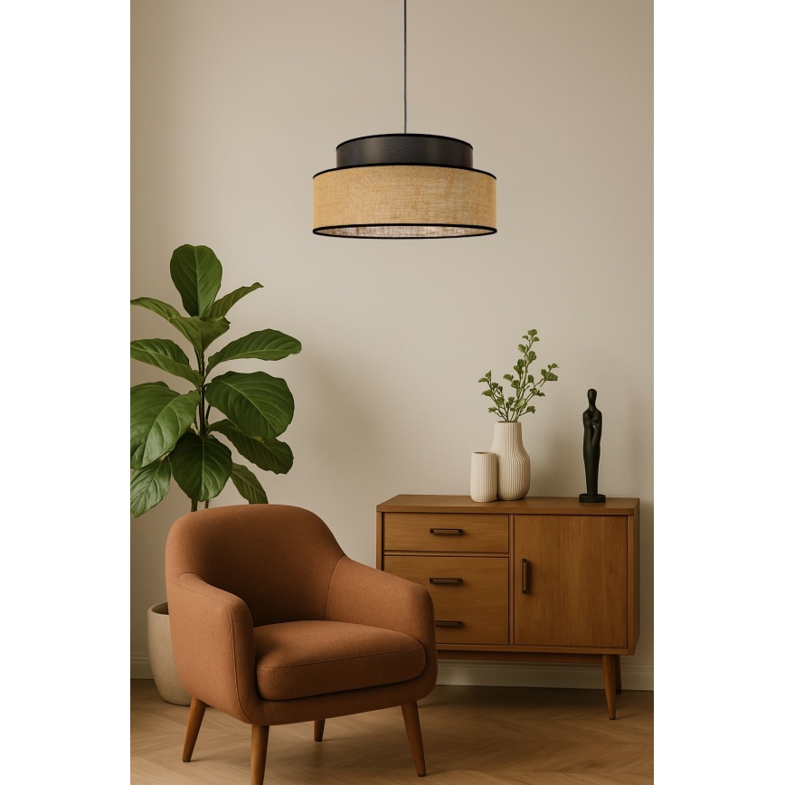 Lampadario a sospensione con filo BOHO 1xE27/60W/230V marrone/beige