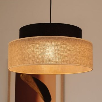 Lampadario a sospensione con filo BOHO 1xE27/60W/230V nero/beige