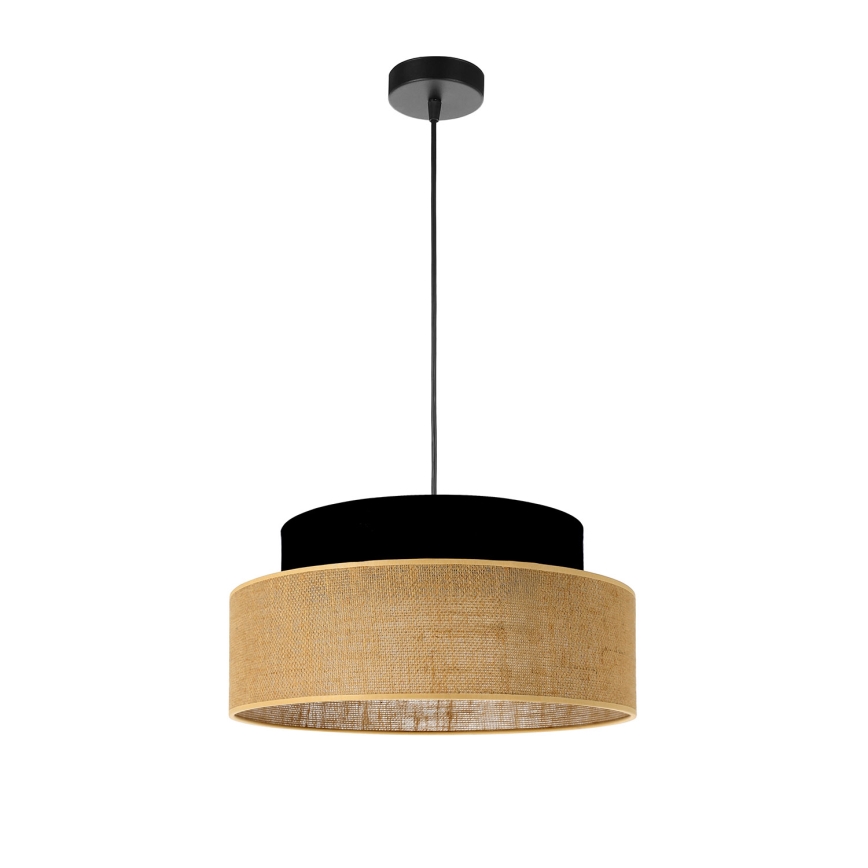Lampadario a sospensione con filo BOHO 1xE27/60W/230V nero/beige
