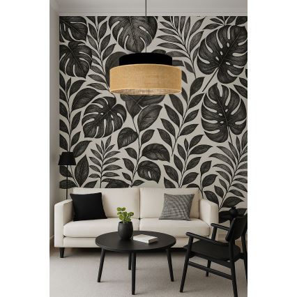 Lampadario a sospensione con filo BOHO 1xE27/60W/230V nero/beige