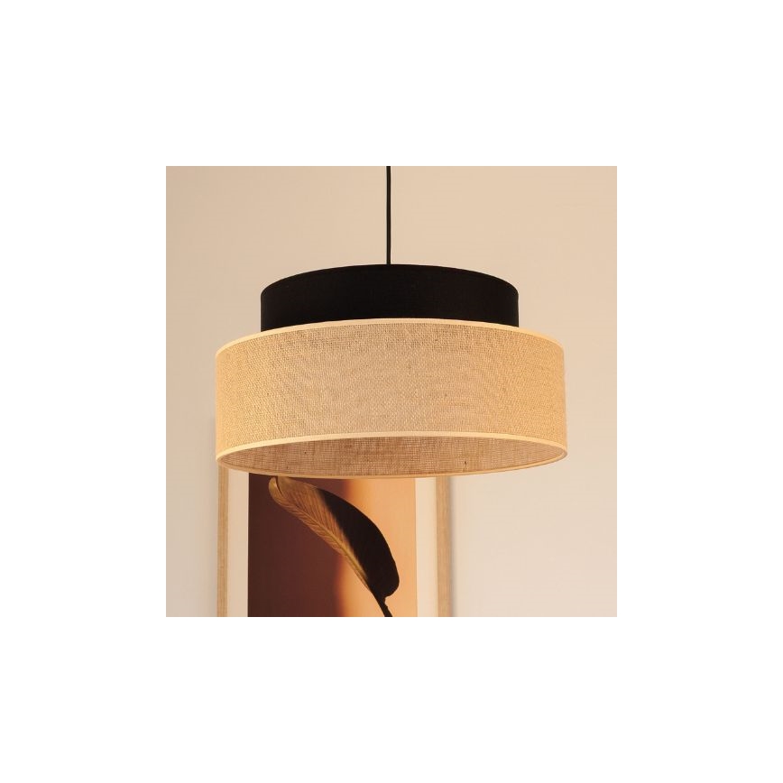 Lampadario a sospensione con filo BOHO 1xE27/60W/230V nero/beige