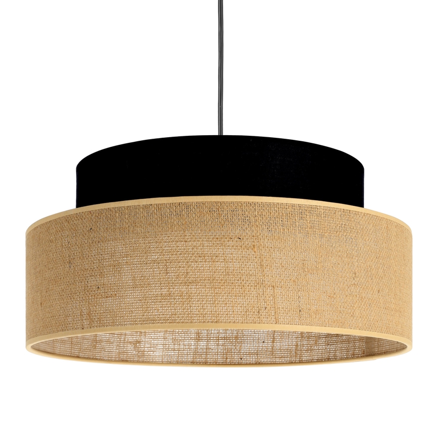 Lampadario a sospensione con filo BOHO 1xE27/60W/230V nero/beige