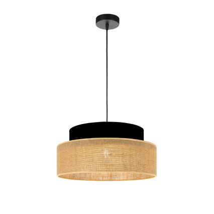 Lampadario a sospensione con filo BOHO 1xE27/60W/230V nero/beige