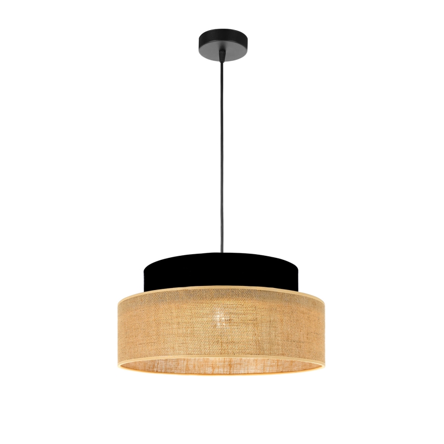 Lampadario a sospensione con filo BOHO 1xE27/60W/230V nero/beige