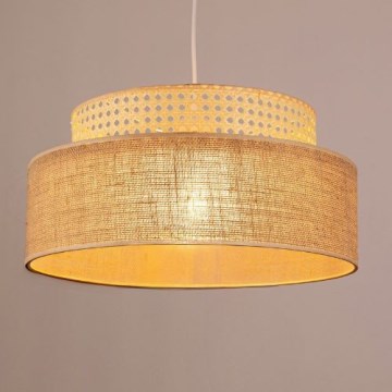 Lampadario a sospensione con filo BOHO 1xE27/60W/230V rattan